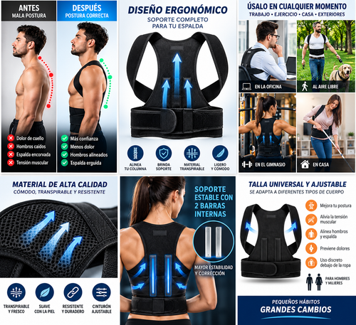 Corrector postura cinturon faja ajustabl