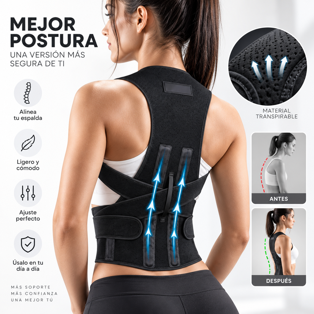 Corrector postura cinturon faja ajustabl