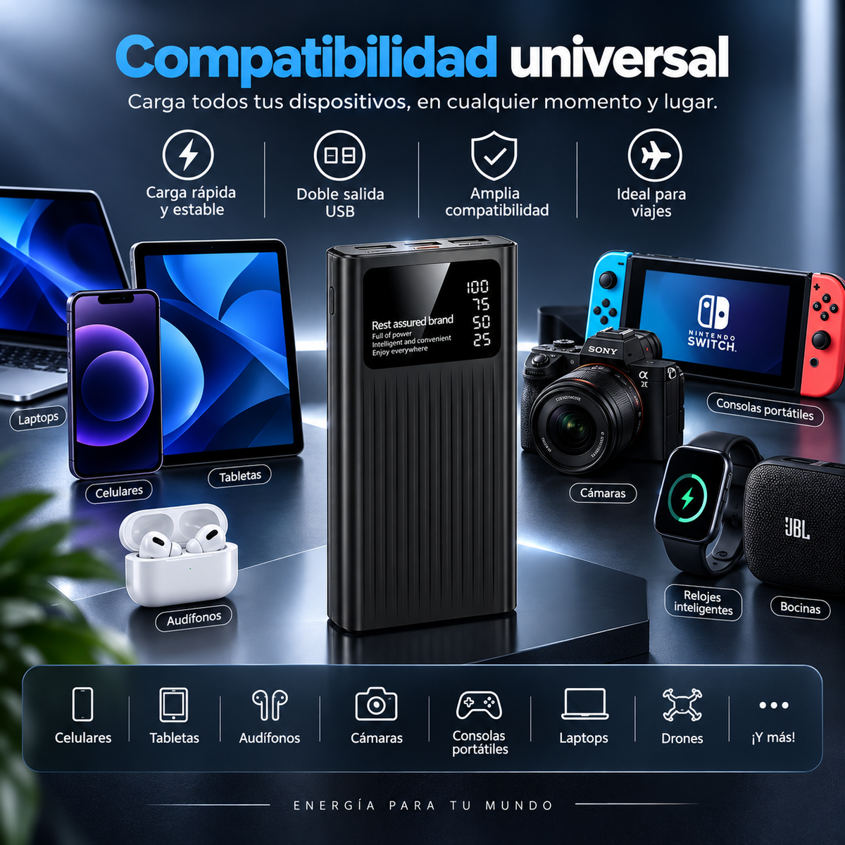 Pila Portátil Recargable