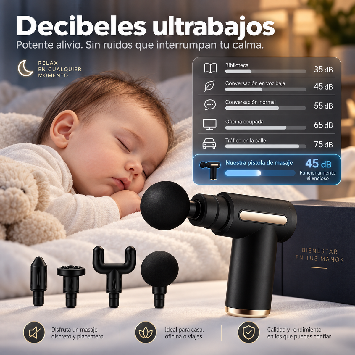 MASAJEADOR MUSCULAR  PORTATIL RECARGABLE