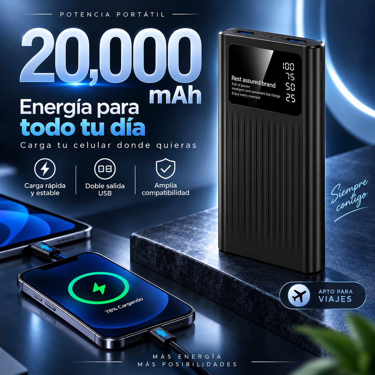 Pila Portátil Recargable
